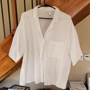 Stars Above White Button-Up Shirt